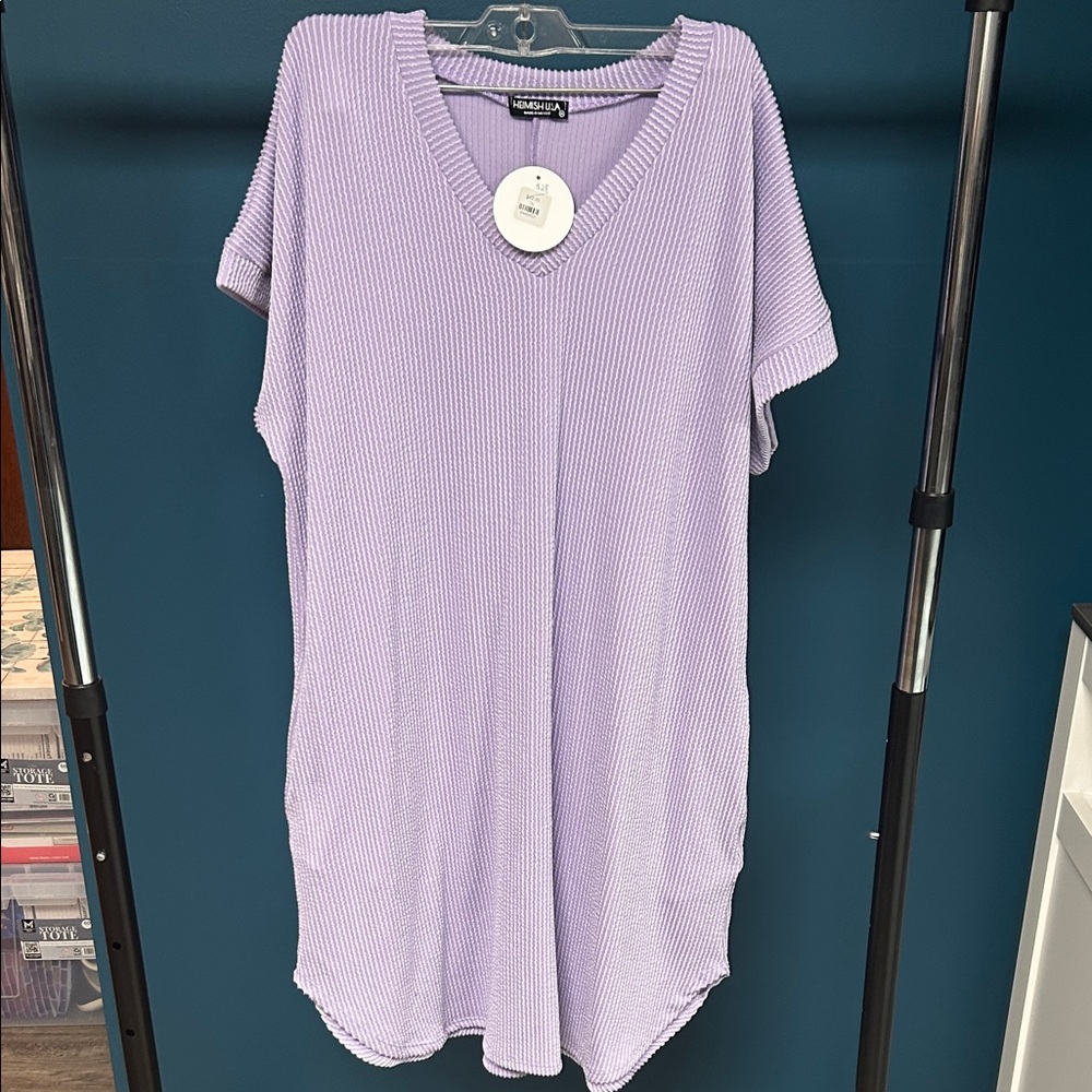 BRAND NEW Lavender V-Neck T-shirt Dress 1XL